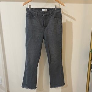 LOFT Charcoal Kick Crop Straight Leg Jeans